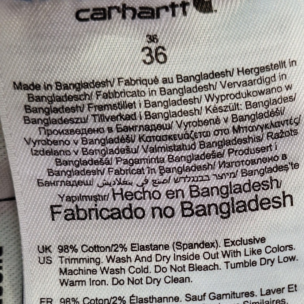 Carhartt Cargo Shorts Mens 36 Navy Rugged Flex Relaxed Fit Canvas Cargo Work - Picture 10 of 11
